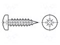 Screw; 2.2x19; Head: cheese head; Pozidriv; PZ1; ISO 7049; BN 13259 BOSSARD B2.2X19/BN13259