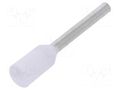Tip: bootlace ferrule; insulated; copper; 0.5mm2; 10mm; tinned WEIDMÜLLER H0.5/16D/WH