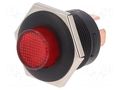 Switch: push-button; Pos: 2; SPST; 10A/14VDC; OFF-ON; IP40; red SCI R13-553BL-01