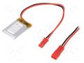 Re-battery: Li-Po; 3.7V; 190mAh; cables,JST SYR-02T socket CELLEVIA BATTERIES ACCU-LP402030/CL
