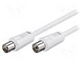 Cable; 15m; coaxial 9.5mm socket,coaxial 9.5mm plug; white; 75Ω GOOBAY AC-3C2V-1500-WH