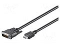 Cable; DVI-D (18+1) plug,HDMI plug; 3m; black; HDMI 1.4 Goobay HDMI-DV020.030