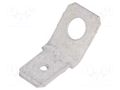 Terminal: flat; 6.3mm; 0.8mm; male; M4; screw; brass; tinned TE Connectivity 140814-2