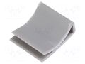 Self-adhesive cable holder; PVC; grey; Cable P-clips KSS WIRING FC-20