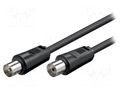 Cable; 5m; coaxial 9.5mm socket,coaxial 9.5mm plug; black; 75Ω Goobay AC-3C2V-0500-BK