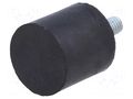 Vibroisolation foot; Ø: 15mm; H: 15mm; Shore hardness: 40±5; 73N ELESA+GANTER DVA4-15-15-M4-40