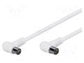 Cable; 5m; shielded twofold,Al foil,braid made of copper wires GOOBAY AC-3C2V-AA-0500-WH