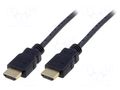 Cable; HDMI plug,both sides; HDMI 1.4; 2m; black DIGITUS AK-330114-020-S