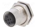 Connector: M12; socket; PIN: 3; female; 250V; IP68,IP69K; THT; metal AMPHENOL LTW 12-03PFFP-SF8001