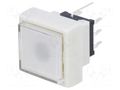 Switch: keypad; Pos: 2; DPDT; 0.1A/30VDC; white; LED; white; THT; 1.5N HIGHLY ELECTRIC PB6133FBL-5