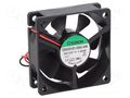 Fan: DC; axial; 12VDC; 60x60x20mm; 39.08m3/h; 34.5dBA; ball; 26AWG SUNON EE60201B1-A99