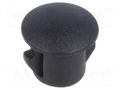 Stopper; H: 5.5mm; Wall thick: 1.6mm; black; polyamide; UL94V-2 FIX&FASTEN FIX-M04
