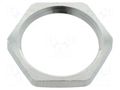 Nut; PG11; brass; Thk: 3mm; Spanner: 21mm; Thread: PG; Plating: nickel HUMMEL HUMMEL-1161110001