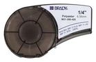 LABELING TAPE, POLY, 0.25"X 21FT, BLACK/WHITE M21-250-423.