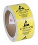 LABEL, ESD WARNING, YELLOW, 2" X 2" 7202.