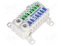 Splice terminal: distribution block; 76A; 690V; blue/green; TS35 ENCITECH EST172PE-GR/BLUE