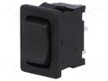 ROCKER; SP3T; Pos: 3; (ON)-OFF-(ON); 6A/250VAC; black; IP40; none Marquardt 1808.1302