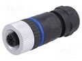 Connector: M12; plug; PIN: 3; female; 250V; IP67; screw terminal BULGIN PPAM12FBF03ASTPG9