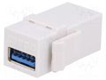 Coupler; socket; female x2; USB A socket x2; Keystone; straight LOGILINK LOG-NK0015