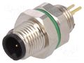 Connector: M5; socket; male; THT; PIN: 3; IP67; 60V; 1A BULGIN PXMBNI05FPM03APC