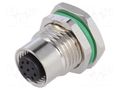 Connector: M12; socket; PIN: 8; female; 30V; IP67; THT; 2A BULGIN MBNI12RPF08APCPG9