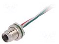 Connector: M5; socket; female; cables; PIN: 4; IP67; 60V; 100mm; 1A BULGIN PXMBNI05RPF04AF001