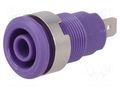 Connector: 4mm banana; socket; 24A; 1kV; Cutout: Ø12.2mm; violet STÄUBLI SLB4-F/N-X-26
