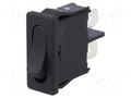 ROCKER; SPST; Pos: 2; OFF-ON; 6A/250VAC; black; IP40; none; 1901 Marquardt 1901.1102