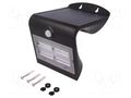 Solar LED lamp; 3.2W; Body dim: 212x140x109.2mm; IP65; 400lm Goobay GOOBAY-45807