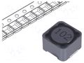Inductor: wire; SMD; 1mH; 550mA; 1.82Ω; ±20%; 12x12x8mm; -40÷125°C Viking PCS127MT102