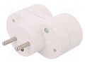 Connector: AC supply; splitter; 2P+PE; 250VAC; 16A; white PAWBOL PD.3803