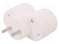 Connector: AC supply; splitter; 2P; 250VAC; 16A; Type: round; white PAWBOL PD.3802