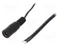 Cable; 2x0.5mm2; wires,DC 5,5/2,1 socket; straight; black; 0.23m ESPE DC.CAB.2000.0025E