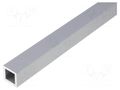 Connecting tubes; S: 10mm; L: 200mm; aluminium; square ELESA+GANTER GN480.1-V10-200-AL
