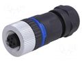 Connector: M12; plug; PIN: 5; female; A code-DeviceNet / CANopen BULGIN PPAM12FBF05ASTPG9