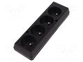 Connector: AC supply; female; splitter; 2P+PE; 250VAC; 16A; black JONEX TX-GN-470CZ