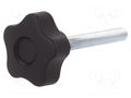 Knob; Ø: 40mm; Ext.thread: M8; 55mm; H: 27mm; technopolymer PP ELESA+GANTER VCT.40P-M8X55-C9