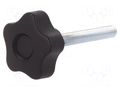 Knob; Ø: 40mm; Ext.thread: M8; 55mm; H: 27mm; technopolymer PP ELESA+GANTER VCT.40P-M8X55-C9