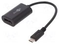 Adapter; USB 3.0; DisplayPort socket,USB C plug; 0.2m; black GOOBAY MHL.08
