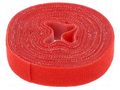 Hook and loop fastener; L: 4m; W: 16mm; red; reel LOGILINK PC-KAB0052