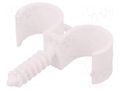 Holder; ØBundle : 22mm; white; Ømount.hole: 8mm; RING 22/2 PAWBOL PW-H.7325