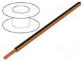 Wire; H05V-K,LgY; stranded; Cu; 0.75mm2; PVC; black-orange; 100m BQ CABLE LGY0.75-BK/OR