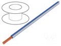 Wire; H07V2-K; stranded; Cu; 1.5mm2; 16AWG; PVC; blue-white; Class: 5 HELUKABEL H07V2-K150BLWH