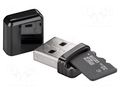 Card reader: memory; USB A plug; USB 2.0; PnP and Hot Swap; black Goobay PC-38656