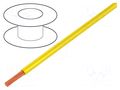 Wire; TLY; stranded; Cu; 0.124mm2; PVC; yellow; 150V; 500m; Class: 5 TECHNOKABEL TLY-0.124-YL