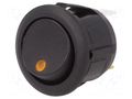 ROCKER; SPST; Pos: 2; ON-OFF; 20A/14VDC; yellow; LED,point; 14V; 50mΩ SCI R13-112B2-02-BBY