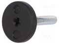 Foot; rigid,with screwdriver slot,with lever; Base dia: 25mm; M8 ELESA+GANTER LX.25SW13-M8X19S