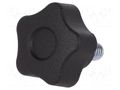 Knob; Ø: 25mm; Ext.thread: M6; 10mm; H: 19mm; technopolymer PA ELESA+GANTER VCT.25P-M6X10-C9