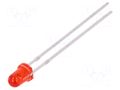 LED; red; 3mm; 200mcd; 30°; Front: convex; 1.7÷2.5VDC; No.of term: 2 FORYARD FYL-3014SRT1A