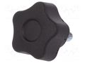 Knob; Ø: 25mm; Ext.thread: M5; 10mm; H: 19mm; technopolymer PA ELESA+GANTER VCT.25P-M5X10-C9